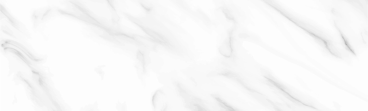 White marble textured background with subtle grey veins.